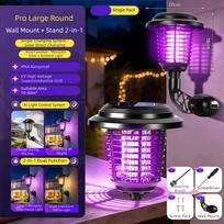 Waterproof Solar Bug Mosquito Killer Lamp Solar Powered Insect Trap Light  Camping Area style 2 stand purple