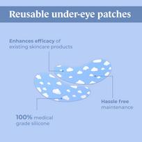 d'you Eyes & Shine Reusable Under-Eye Patches For Dark Circles | Helps in Reduction of Puffiness | 100% Medical Grade Silicone For Men & Women - 1 gray