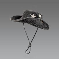 Outdoor Western Cowboy Hat Adjustable Y2k Stars Hat Vintage Wide Brim Sun Hat  for Men Women juoda