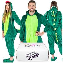 ONESIES Men's one-piece pajamas dinosaur kigurumi costume onesie costume Costume Onesie dinosaur - XL green