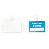 Transparent Acrylic Car Parking Permit Holder with Suction Cups,Curved Design Parking Pass Holder for Car Windshield Clear Permit Display,Universal