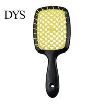 Ergonomic Grip Hair Brush Detangling Hollow Handle Scalp Massage Women Girls Wet Mesh Design Dry Long Curly Fluffy Styling Comb Hairdressing Tool And H