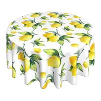 Citrininė apvali staltiesė 60 colių pavasariui vasarai Geltona citrininė staltiesė Poliesterio, atspari raukšlėms, skalbiama, apvali stalo danga 50inch(127cm) yellow
