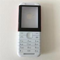 Nokia 5310 2G 2020 pilnas korpuso dangtelis + angliškas klaviatūros mygtukų rinkinys + logotipas Remonto dalys balta