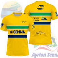Ayrton Senna Nr.12 Spausdintas trumpomis rankovėmis T-shirt Automobilių sporto gerbėjams Atsitiktinis viršutinis drabužis vyrams, moterims, vaikams S white