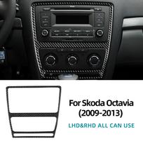 For Skoda Octavia 1z3 1z5 A5 2009 2010 2011 2012 2013 Real Soft Carbon Fiber Interior Center Console Trim Interior Accessories BLACK CARBON FIBER black