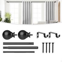 Reguliuojamas užuolaidų strypo komplektas su laikikliais namams ir miegamajam 18 to 28inch gray