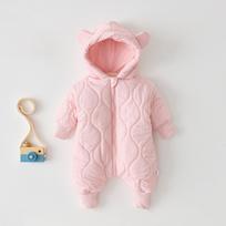 Winter Baby Onesie: Thick, Warm Fleece-Lined Suit for Boys & Girls, Ideal for Outdoor Crawling. 73 white