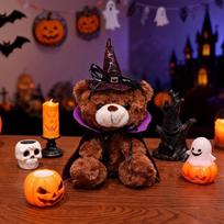 Cartoon Halloween Teddy Bear Plush Teddy Wizard Bear Hug Bear Doll Children's Company Soothing Ragdoll 28cm（0.11kg） black