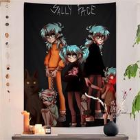 Sally Face Anime DIY Wall Tapestry Hanging Tarot Hippie Wall Rugs Dorm INS Home Decor 74x94cm(29x37in) brown