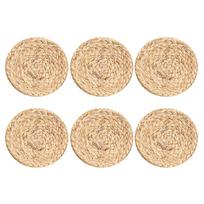 6 dekoratyvinių padėkliukų rinkinys Rankų darbo padėkliukai Skalbiami Elegantiški vestuviniai staltiesės padėkliukai Dekoracijos patalpoms Diameter 11cm A beige