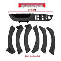 9-Piece Set for BMW 3 Series E90: Front Left Door Window Lift Switch Trim Panel Driver's Interior Armrest Handle black