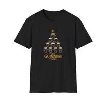 Guinness Kalėdiniai marškinėliai - Šventiniai marškinėliai, Kalėdiniai alaus marškinėliai, Unisex Softst L black