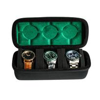 Hard Watch Travel Case,3 slots Watch Roll Case Storage and Organizer for Men and Women,Wristwatches with anti-Move Watch Pillow 2 slots blue