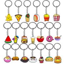 Popcorn Cartoon PVC Soft Rubber Keychain for Students - Fun Pendant Gift gray