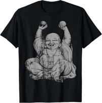 Silver Laughing Buddha Yoga, Buddha Buddhist T-Shirt XL gray