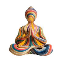 Handcrafted Wooden Cat Figurines Set with Vibrant Colors Perfect for Home Decor Meditation Yoga and Table Display (as the picture,S) brown