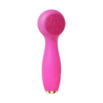 Sonic Facial Cleansing Brush Makeup Remover Silicone Exfoliator Deep Cleanse Acne Treatment & Facial Massage Hot Cold Face Brush Usb Recharge raudona