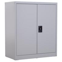 Metalinis dokumentų spintelė su 2 durimis Užraktas Reguliuojama lentyna Svetainei Darbo kambariui 80x40x92.5 cm Pilka 80 x 40 x 92.5 cm