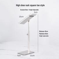 Adjustable Stainless Steel Shoe Display Rack for Exhibitions and Malls gray
