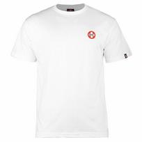 Powell Peralta BONES SWISS MAŽAS LOGOTIPAS Riedlentės Marškinėliai BALTI Unisex Marškinėliai L white