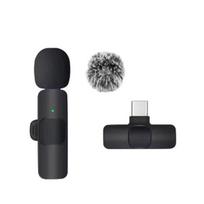 2.4G Wireless Lavalier Microphone Portable Noise Cancelling Audio Video Recording for iPhone Android Live Broadcast Gaming Phone