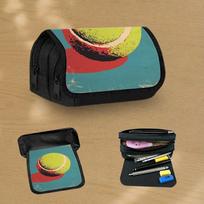 Style Tennis Ball Green Red - Large Pencil Case Pouch for Students, Big Capacity Pencil Bag, Office College School Zipper Stationery Pen Bag Organizer 20x9x11cm blue