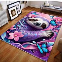 Fantazijos Rožinis Pasaulis Tinginio Spausdinimo Kilimas Miegamojo Svetainės Lovos Šonui Sofos Grindų Kilimėlis Modernus Namų Dekoras Plotinis Kilimas 40cm x 60cm white