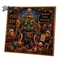 Relaxing Craft Hobbies Xmas Faux Pearl Art Kit Santa Claus Reindeer Painting DIY Resin for Beginners Sparkling 3D Festive Wall Kit Adults 20cm A brown