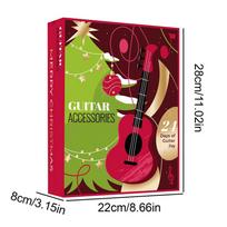 Guitar Advent Calendar Adult Teens, 24 Days Christmas Countdown Calendar with Gutiar Picks Capo, Tuner, Strings & Accessory 1set green