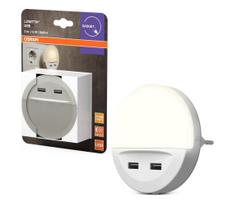 Osram - LED kištukinis naktinis šviestuvas su jutikliu LUNETTA 2xUSB LED/13W/230V