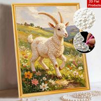 Pearl goat painting kit painting art handmade diy home decoration painting 30x40 beige