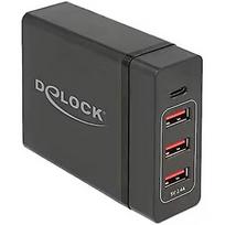 Delock USB charger 1 x USB Type-C PD + 3 x USB Type-A 60 W (black) 63974