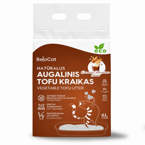 BeloCat TOFU natūralus kačių kraikas - Karamelinio Macchiato kvapo | 6 L / 2,5 kg - 1 vnt. x 6 L