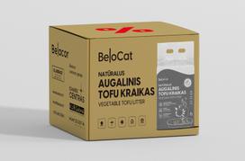 BeloCat TOFU natūralus kačių kraikas – su aktyvinta anglimi | 6 L / 2,5 kg - 8 vnt. x 6 L