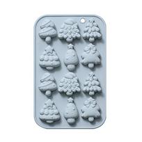 Christmas Silicone Baking Mold, Christmas Tree Holiday Silicone Mold Soap Candy Mold For Chocolate Jello Baking Mold mėlyna