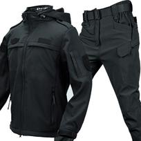 Vilnos pastorintas Softshell ryklio odos kostiumas S juoda