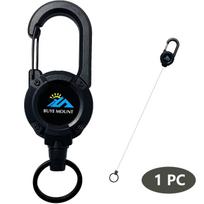 1/2/4 Pcs Retractable Keychain Badge Reels Heavy Duty Clip With Carabiner For Men Outdoor Bags Other black