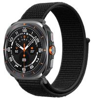 Band For Samsung Galaxy Watch 7 Ultra Strap 47mm smartwatch Accessories Sport Nylon Loop bracelet Galaxy watch 2026 Ultra 47 mm Galaxy watch 7 Ultra juoda