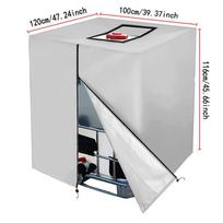 420D Oxford Sunproof Water Tank Cover for 1000L IBC Tote Dustproof Protector with Zipper 120x100x116cm sidabras