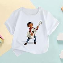 Disney Movie Pixars COCO Print Cartoon Kids T-shirt Funny Children's Clothes Summer Baby Girls Tops Boys Short Sleeve T shirts 110 beige