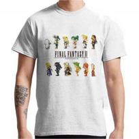 Final fantasy vi 6 Gift t shirt for RPG gamer 100 cotton printed tee Mens Short Sleeve Graphic Clothes All size tops S6XL 4XL gray