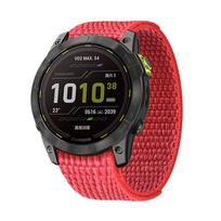 Nylon 22/26mm Strap For Garmin Epix MARQ Gen 2 Athlete Adventurer Aviator 2 Forerunner 955 945 935 Watch Band Bracelet Wristband 22mm Width raudona