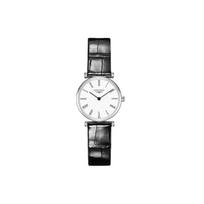 Longines Quartz Movement 30M Water Resistant Watch 24Mm White Dial Stainless Steel Case Crocodile Leather Strap Women watches Silver L4.209.4.11.2 White Dial gray