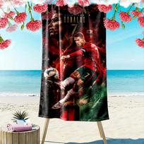 Cristiano Ronaldo Print Beach Towel, Large Soft Quick Dry Towel for Beach Camping Swimming 70cmx140cm(27x55inch) black
