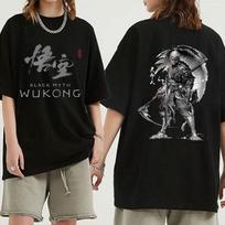 Game Black Myth: Wukong Print T Shirt Women Men Short Sleeve Tops Tees Loose XXL gray