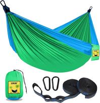Kids Hammock - Kids Camping Gear Camping Accessories With 2 Tree Straps And Carabiners For Indooroutdoor Use Sapphire Blue  Grass Green United States blue