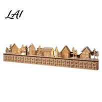 Wooden Advent Calendar with LED Lights Light-Up Christmas Village Calendar 24 Drawers Countdown Box for Daily Treats Lighted Holiday Scene Decoration balta