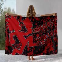 ICP Rap Metal Insane Clown Posse Juggalo Flannel Blanket,Ultra Soft Warm Plush Throw for Home Bedroom Bed Sofa Camping Picnic Size: 75*100cm, Weight: 230 GSM black