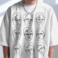 Dwight Schrute T-Shirt: The Office TV Show Fan Apparel, Rainn Wilson Shirt 110 gray